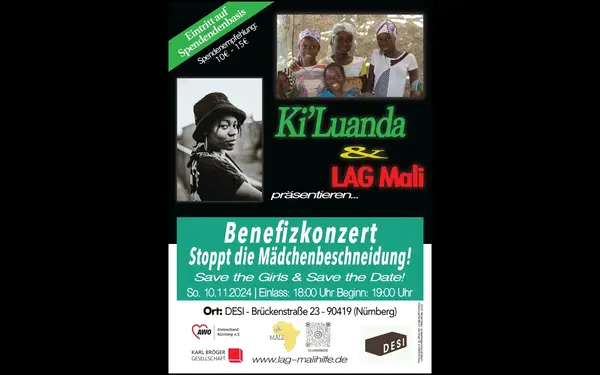 Titelbild KiLuanda und LAG Mali prsentieren Benefizkonzert: Stoppt die Mdchenbeschneidung