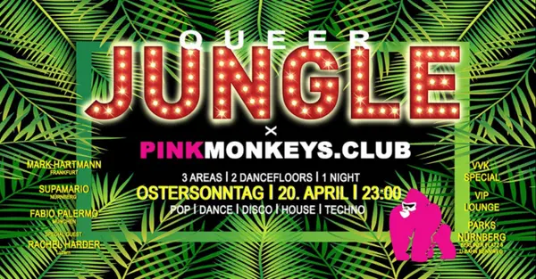 Titelbild QUEER JUNGLE x PINK MONKEYS x 3 YEARS BIRTHDAY BASH