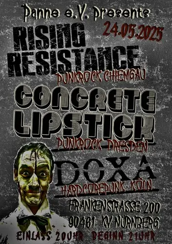 Titelbild Rising Resistance + Concrete Lipstick + Doxa