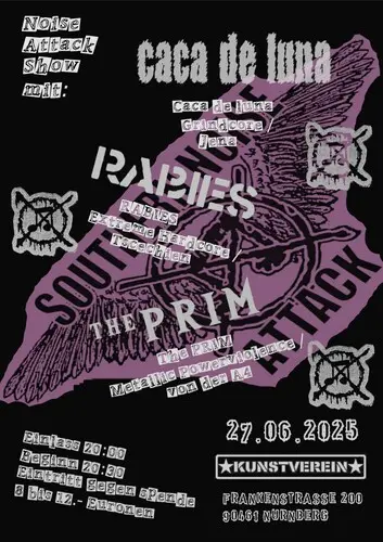 Titelbild Southern Noise Attack Show w/ Caca De Luna + Rabies (CZ) + The Prim